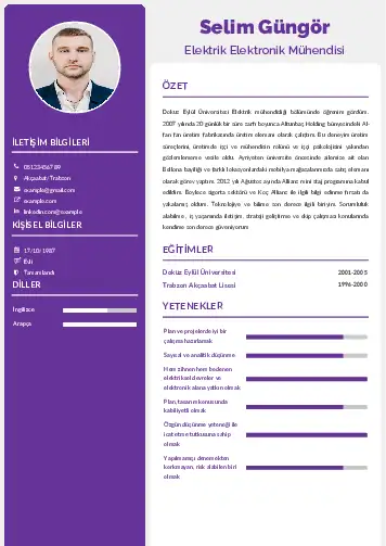 Elektrik Mühendisi CV Örnekleri cv indir